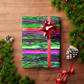Glitch tech abstract pattern wrapping paper