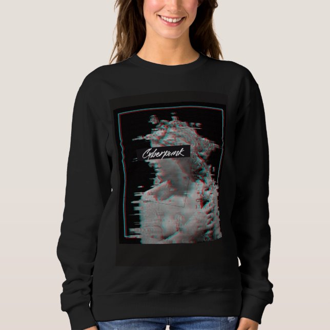 Glitch Vaporwave Cyberpunks Japan Streetwear 80s 9 Sweatshirt (Front)