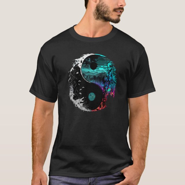 Glitch Yin Yang Premium T-Shirt (Front)