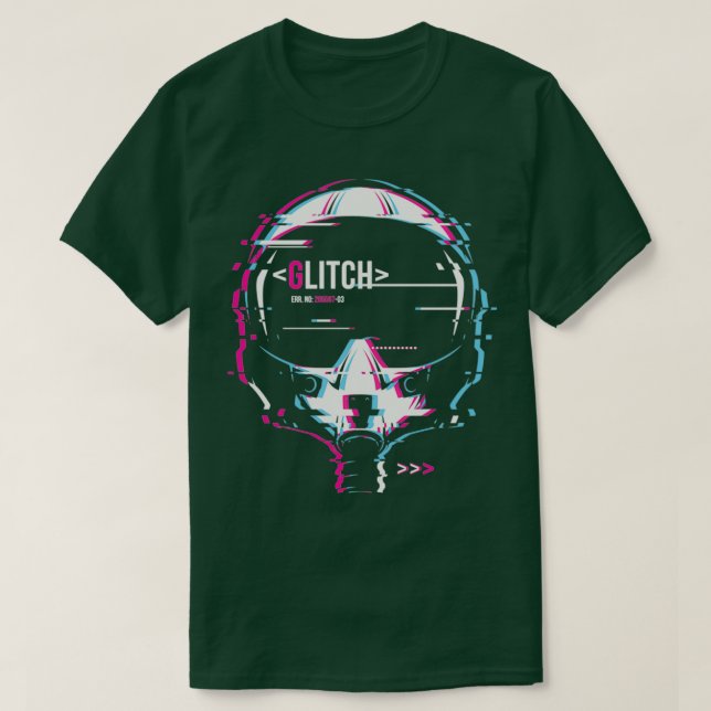 Glitched Jet Fighter Pilot Centre Aligned Jumbo  T-Shirt (Design Front)
