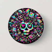 Glitched Out Skull - Heart Eye