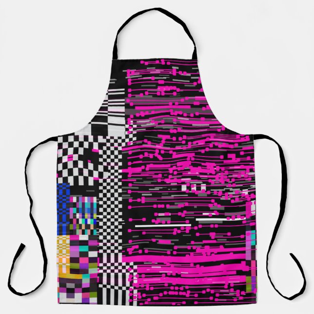Glitched retro VHS screen with flickers and broken Apron (Front)