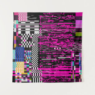 Glitched retro VHS screen with flickers and broken Tapestry
