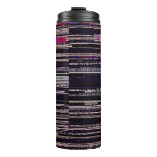 Glitched TV screen with broken pixels. Abstract fu Thermal Tumbler