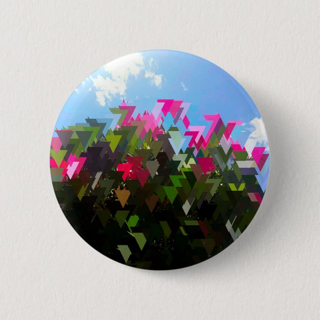 Glitchin' Flowers 6 Cm Round Badge (Front)
