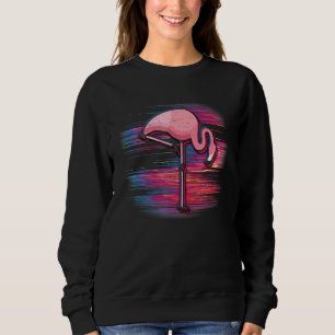 Glitchy Noise Flamingo Vaporwave Sweatshirt