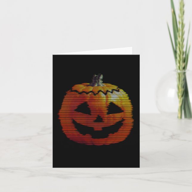 Glitchy TV Pumpkin Card (Front)
