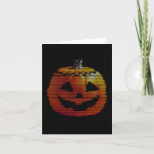 Glitchy TV Pumpkin Card