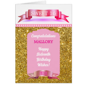 Glitsy! Personalised Sweet 16 Birthday Card