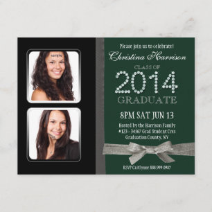 Glitter 2014 Diamond Glam Double Photo Graduation Invitation