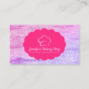 Glitter Abstract Bakery Pastry Chef Business Card