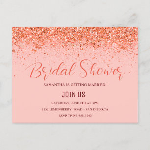 Glitter abstract - bridal shower invitation postcard