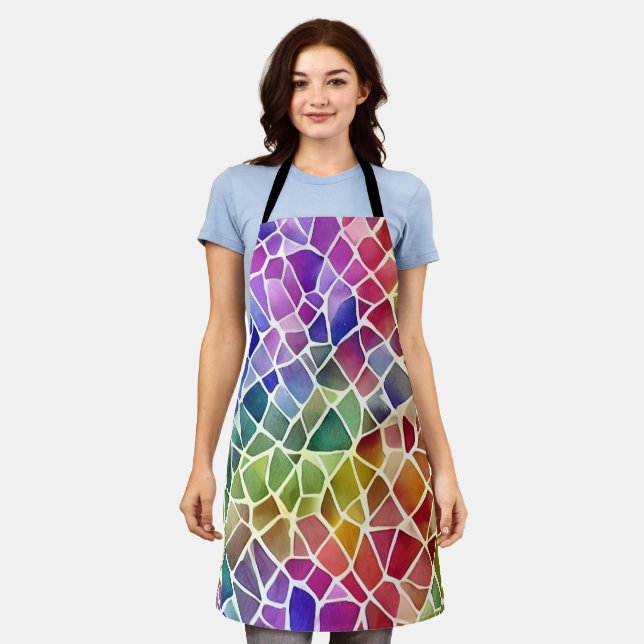 Glitter Abstract Geometric Octagon Apron (Worn)