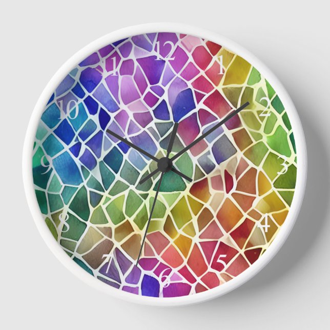 Glitter Abstract Geometric Octagon Clock (Front)