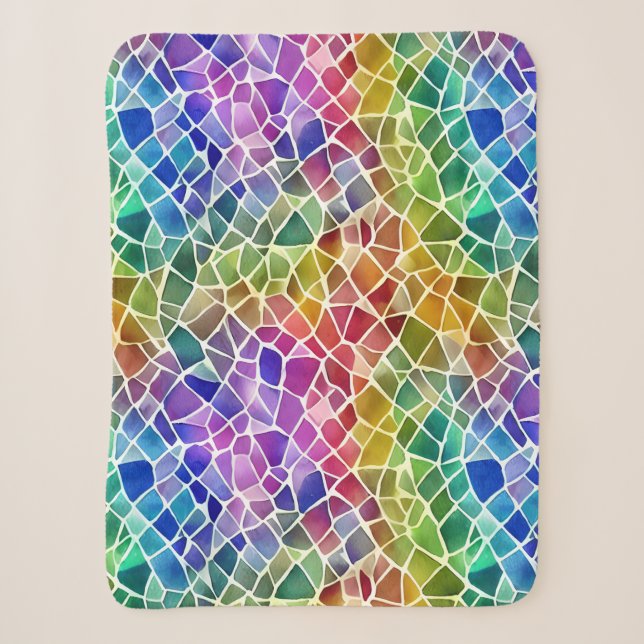 Glitter Abstract Geometric Octagon Sherpa Blanket (Front)