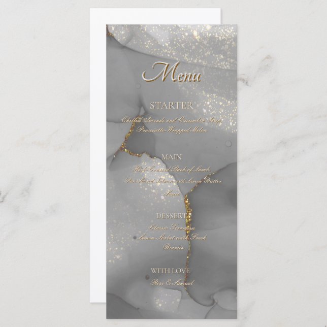 Glitter Alcohol Ink Chic Flat Menu (Front/Back)