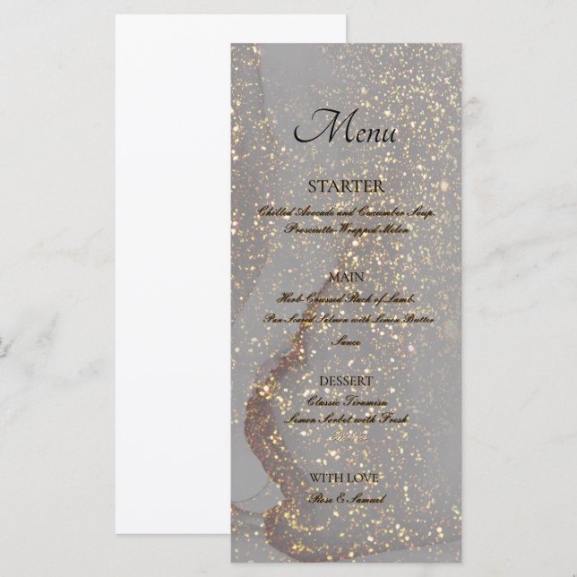 Glitter Alcohol Ink Chic Flat Menu (Front/Back)