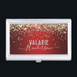 Glitter and Brushed Metal Monogram Business Card C Business Card Holder<br><div class="desc">Girly glitter and brushed metal fun script typography.</div>