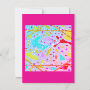 GLITTER AND BUBBLES DESIGN PASTELS ART POSTCARD