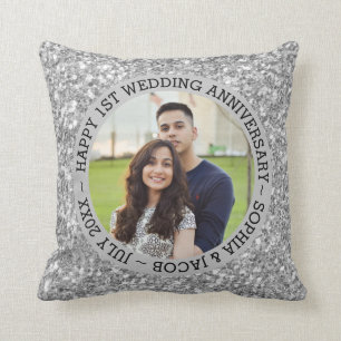 Glitter And Custom Photo Cushion