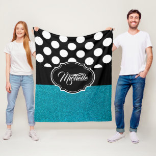 Glitter and Dots Fleece Blanket
