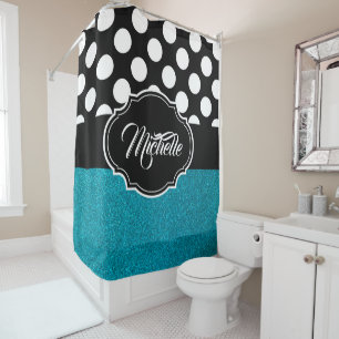 Glitter and Dots Shower Curtain