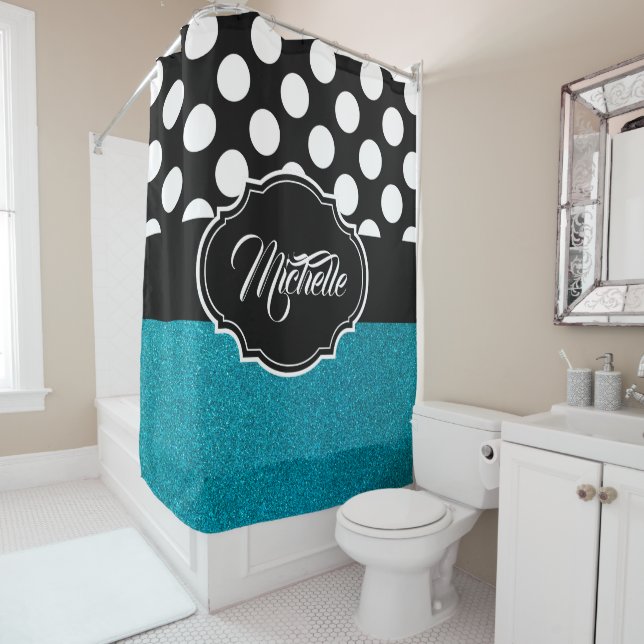 Glitter and Dots Shower Curtain (In Situ)