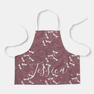 Glitter and dragonflies personalised apron