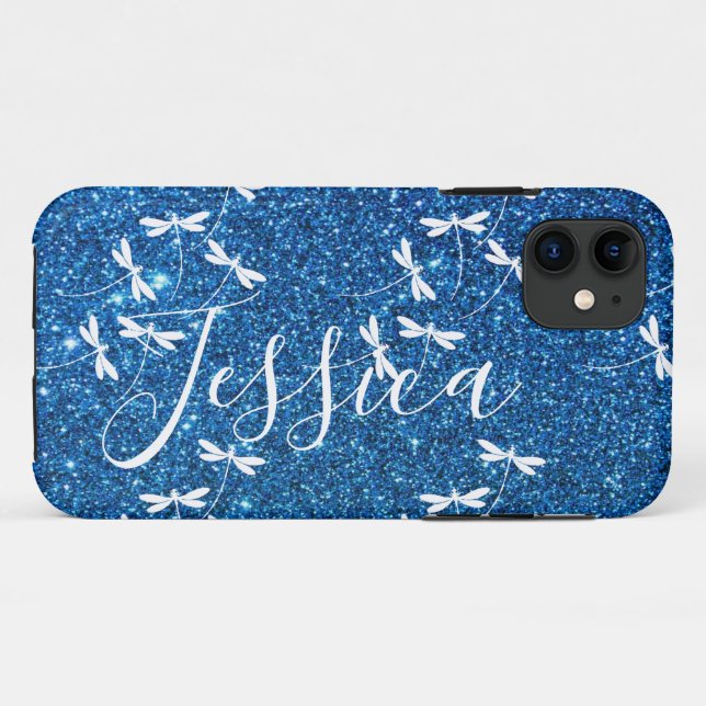 Glitter and dragonflies personalised  Case-Mate iP iPhone Case (Back (Horizontal))