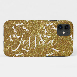 Glitter and dragonflies personalised Case-Mate iP iPhone 11 Case