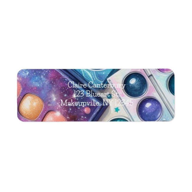 Glitter and Glam Makeup Palettes Return Address Label (Front)