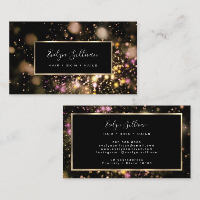 Glitter and lights business card (Front/Back)