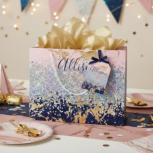 Glitter and marble personalised  large gift bag (Creator Uploaded)