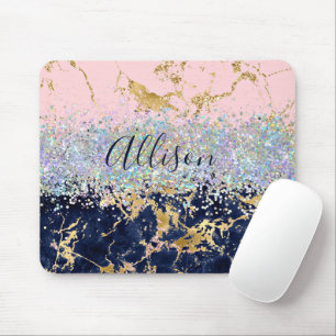 Glitter and marble personalised mouse pad