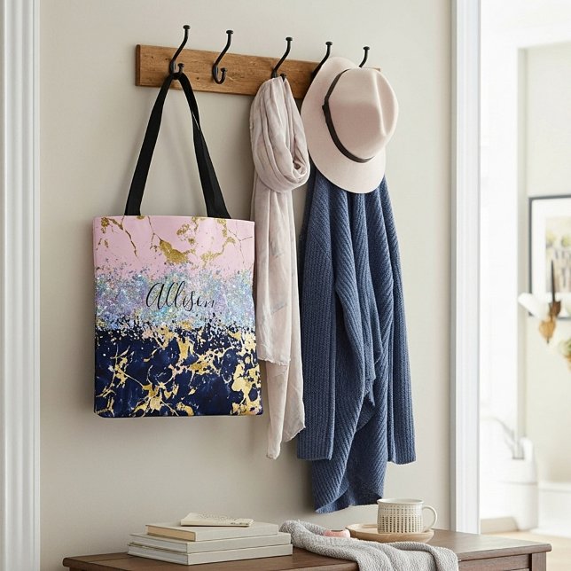 Glitter and marble personalised  tote bag (Creator Uploaded)