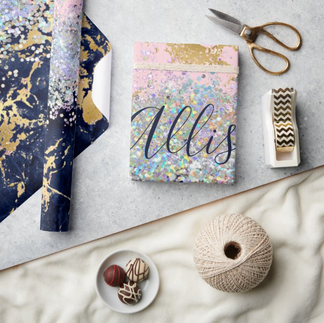 Glitter and marble personalised  wrapping paper (Crafts)