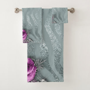 Glitter and Roses Bath Towel Set