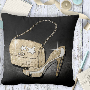 Glitter and Shine Accessories Black/Gold ID675 Cushion