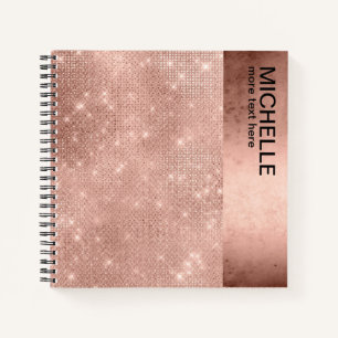 Glitter and Shine Name Rose Gold ID673 Notebook