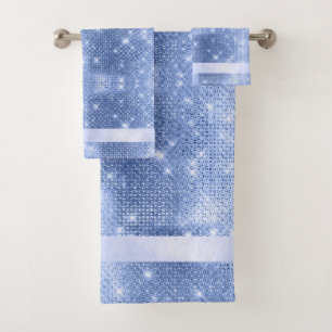 Glitter and Shine Pattern Blue ID671 Bath Towel Set