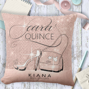 Glitter and Shine Quinceanera Rose Gold ID701 Cushion