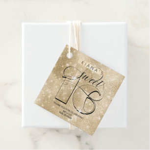 Glitter and Shine Sweet 16 Gold ID675 Favour Tags