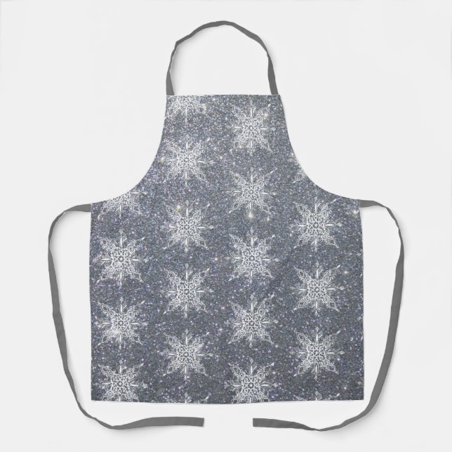 Glitter and snowflakes  apron (Front)