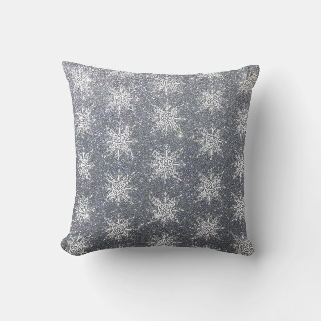 Glitter and snowflakes  cushion (Front)