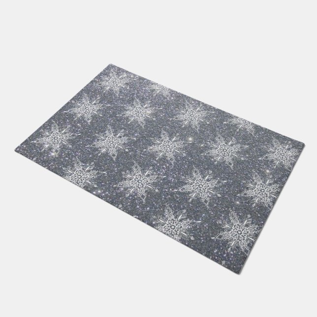 Glitter and snowflakes  doormat (Angled)