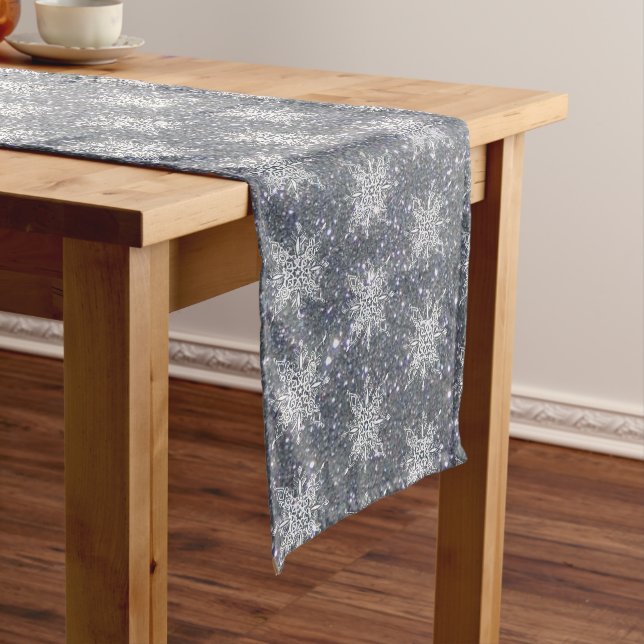 Glitter and snowflakes  short table runner (In Situ)