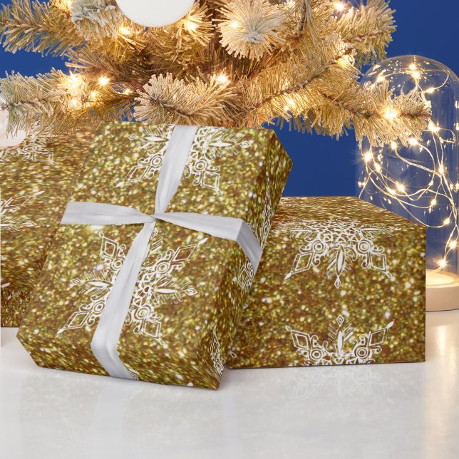 Glitter and snowflakes wrapping paper (Holidays)