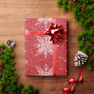Glitter and snowflakes wrapping paper