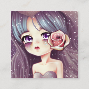 Glitter and Vintage Pearlescent Roses Scattered Square Business Card