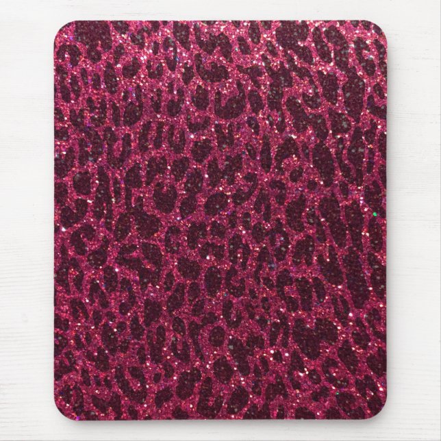 Glitter Animal Print Chic Elegant Modern Sparkles Mouse Pad (Front)